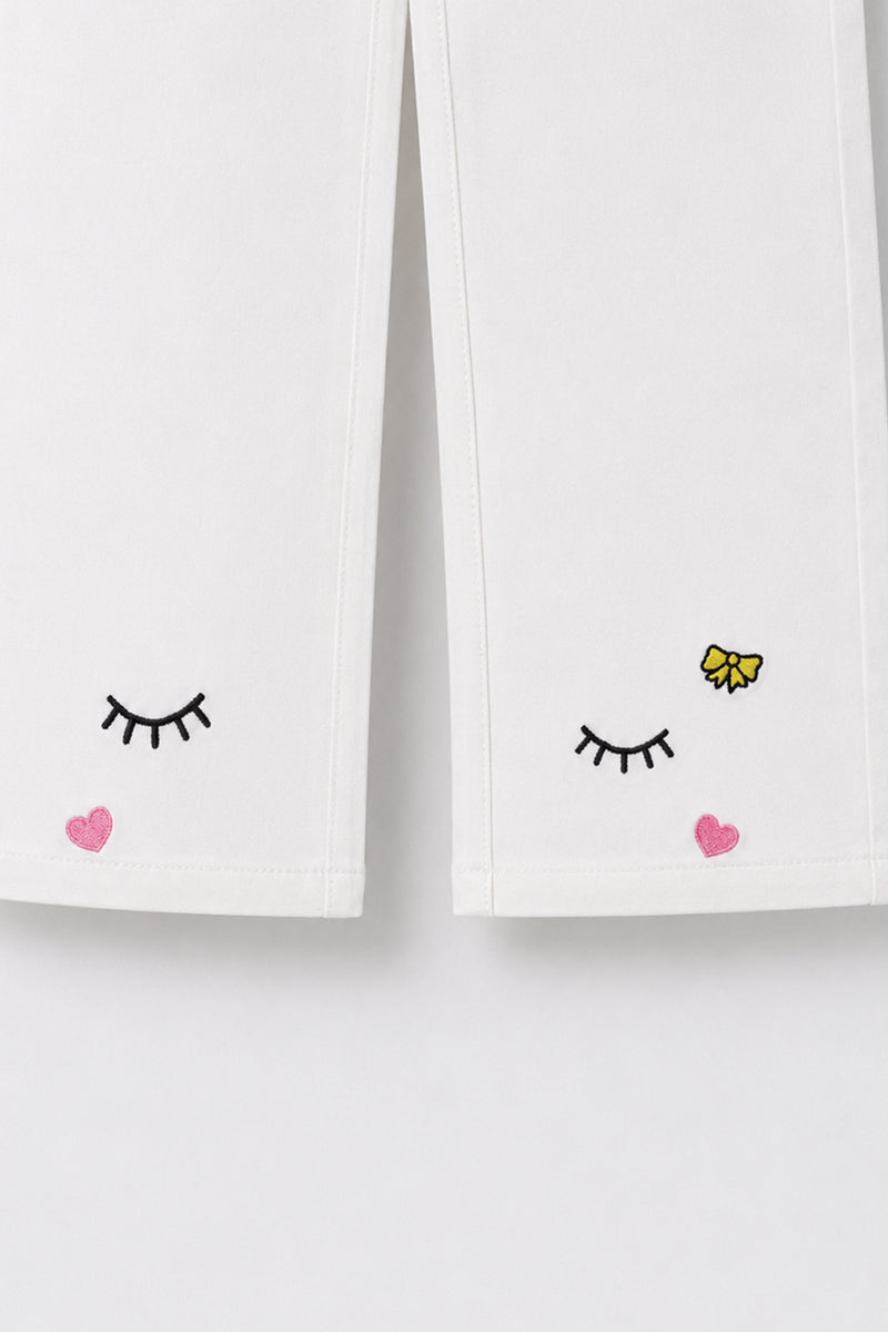 Girl's Embroidered Denim Pant