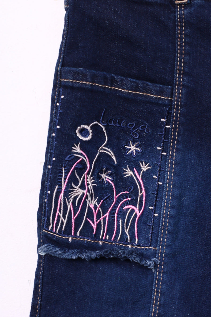 Girl's Embroidered Denim Pant