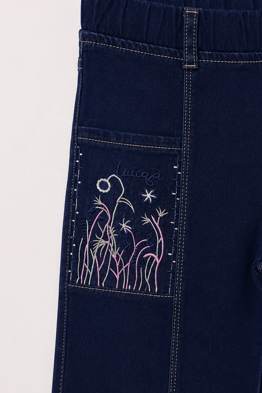 Girl's Embroidered Denim Pant
