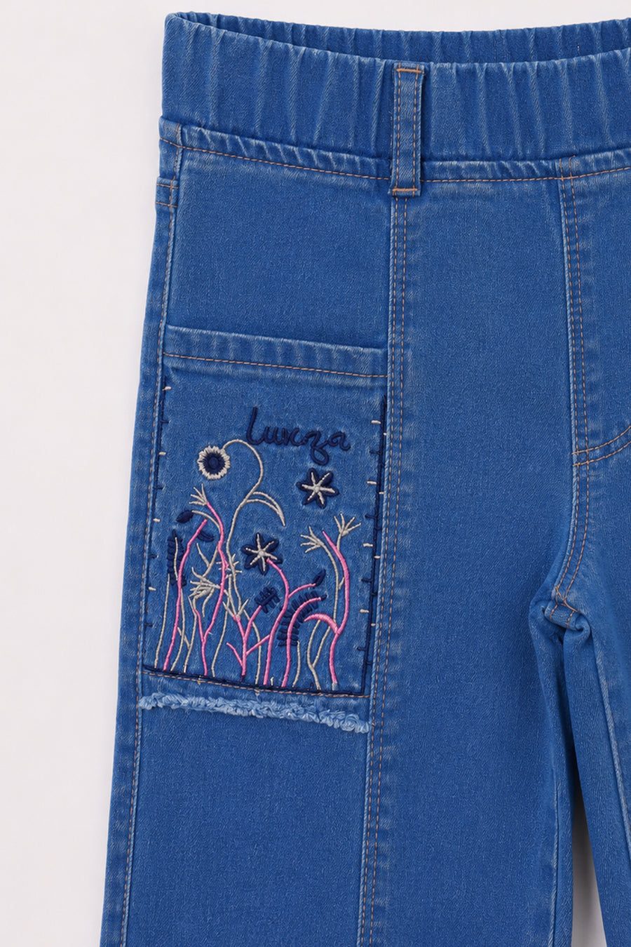 Girl's Embroidered Denim Pant