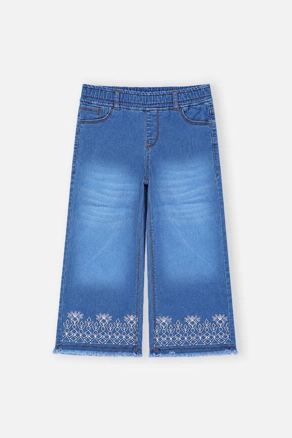 Girl's Embroidered Denim Pant
