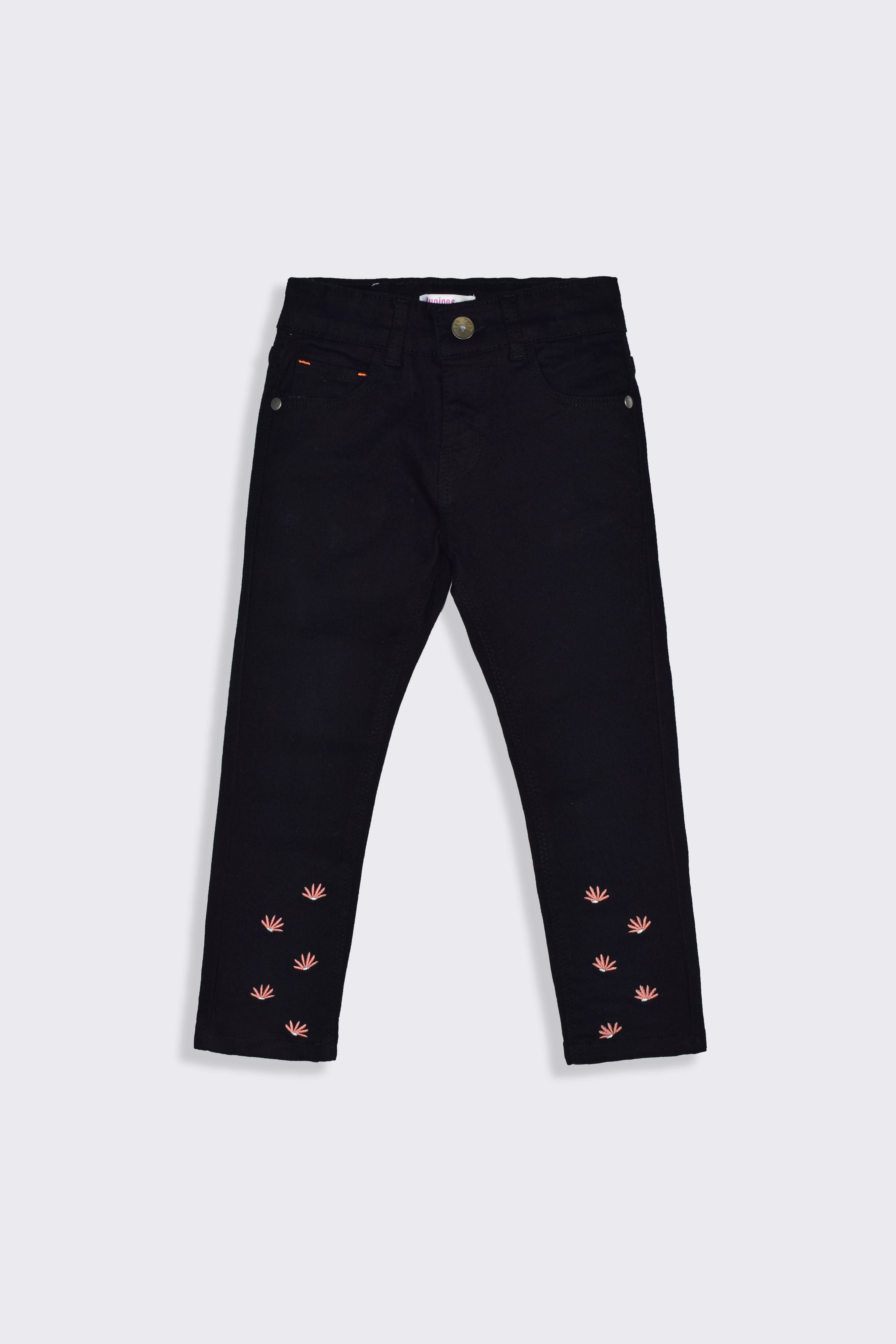 Denim Pent Emb. - Girl Pant -  juniperkidz-5345.myshopify.com