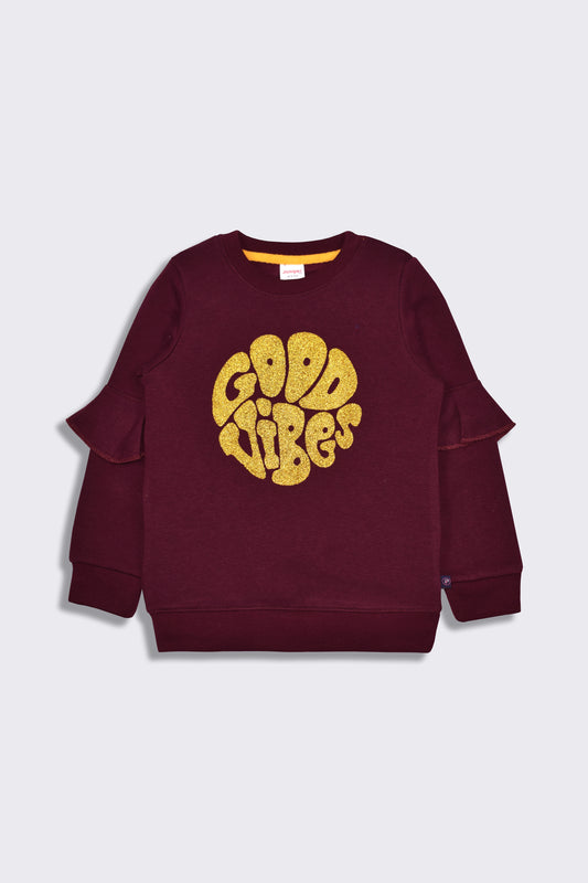 good vibes - Girl Sweatshirt -  juniperkidz-5345.myshopify.com