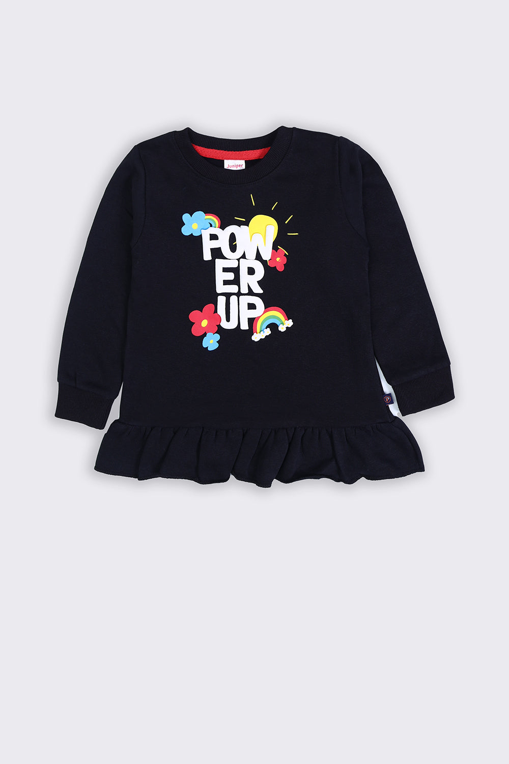 Girl Black Sweatshirt - Power UP - Girl Sweatshirt -  juniperkidz-5345.myshopify.com