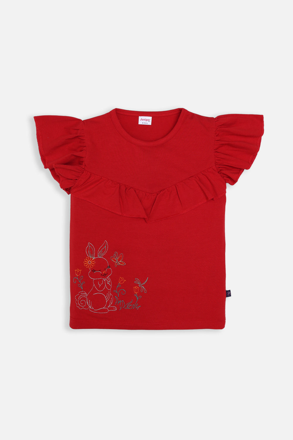 Summer - Girl's T-Shirt Rabbit Embroidery - Girl T-Shirt -  juniperkidz-5345.myshopify.com