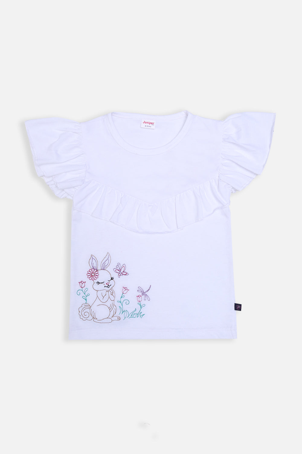 Summer - Girl's T-Shirt rabbit EMB - Girl T-Shirt -  juniperkidz-5345.myshopify.com