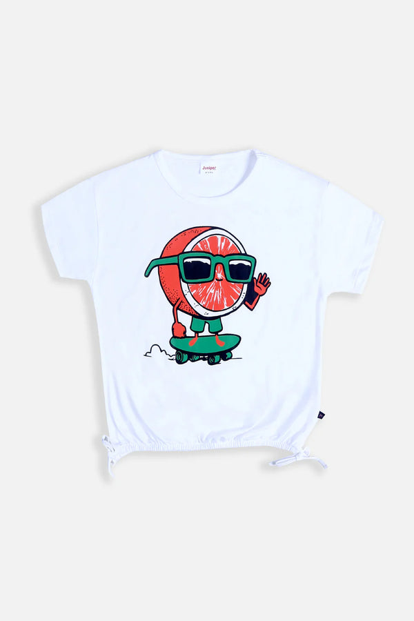 SUMMER - GIRL'S TOP - ORANGE SKATER