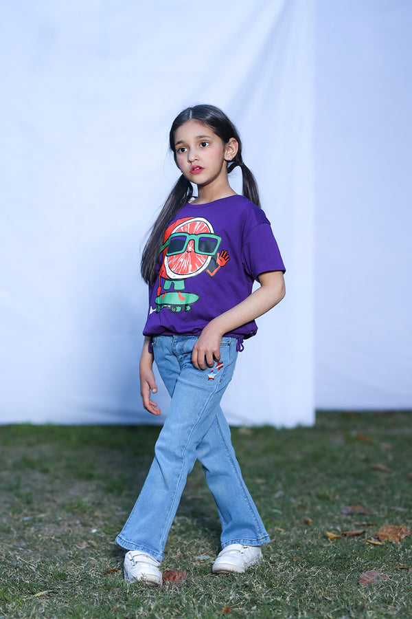 SUMMER - GIRL'S TOP - ORANGE SKATER