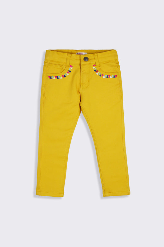 Girl's Twill Pent Emb. - Triangle - Girl Pant -  juniperkidz-5345.myshopify.com