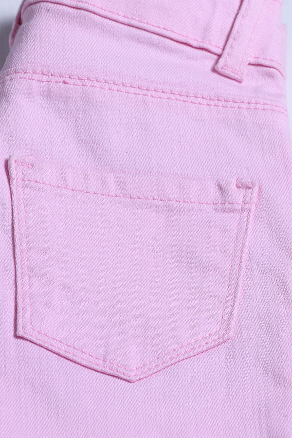 GIRL'S TWILL PENT EMB. - CHERRY