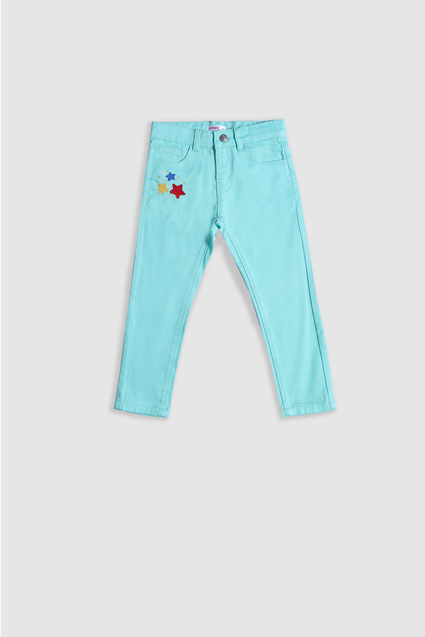 GIRL'S TWILL PENT EMB. - STAR