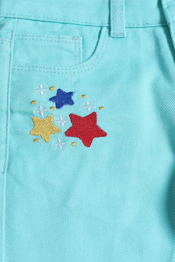GIRL'S TWILL PENT EMB. - STAR