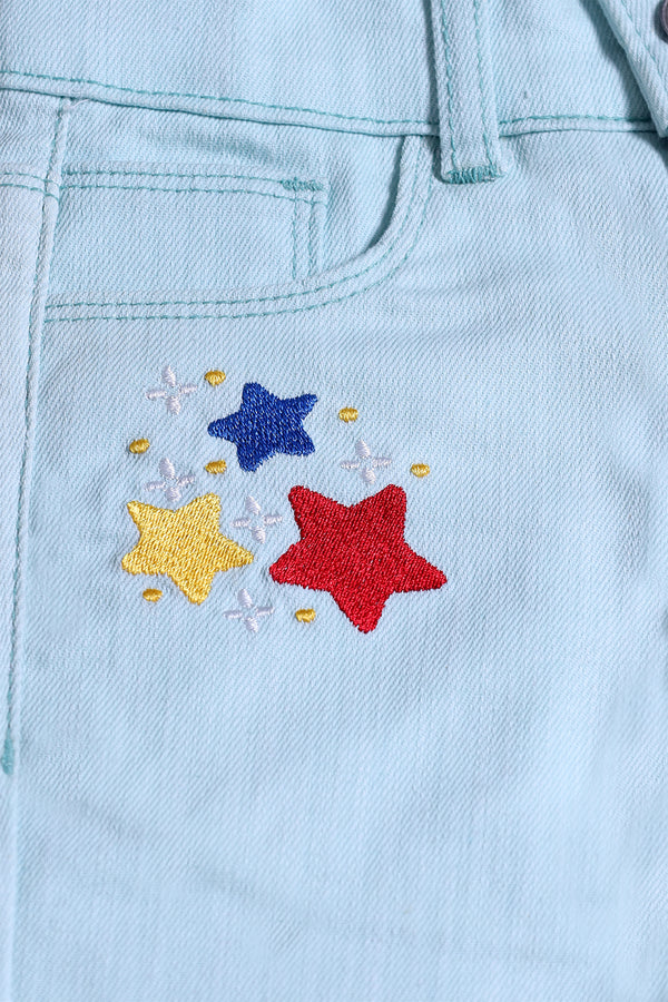 GIRL'S TWILL PENT EMB. - STAR