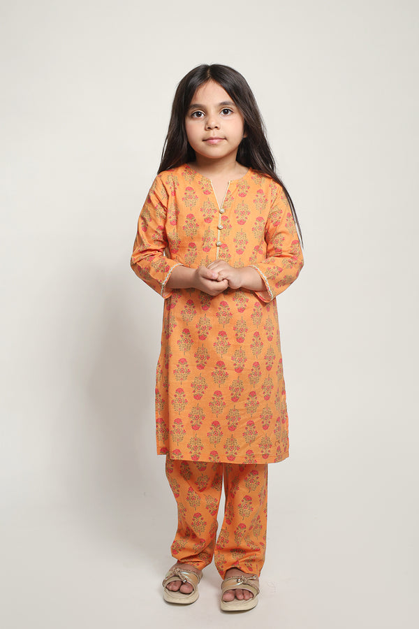 ORANGE GIRLS EASTERN SHALWAAR KAMEEZ