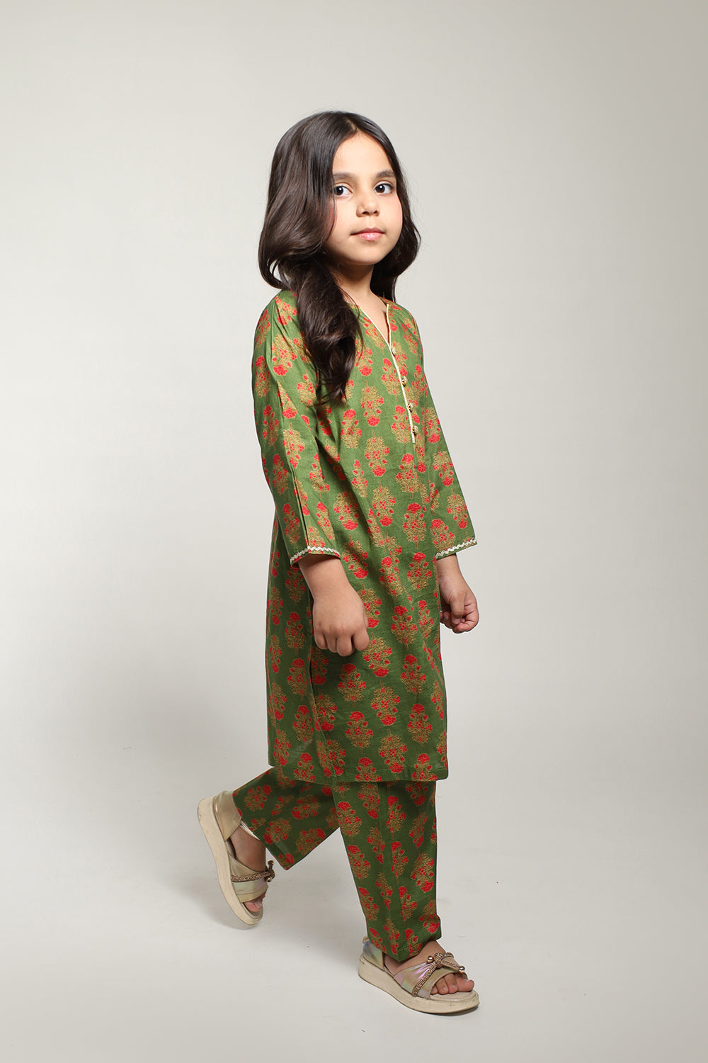 D. Green Girls Eastern Shalwaar Kameez