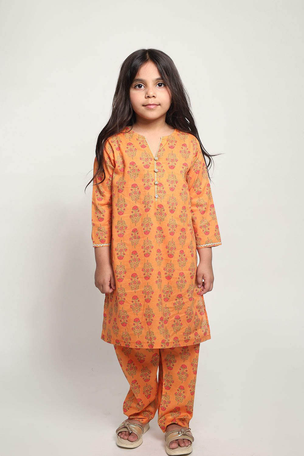 Orange Girls Eastern Shalwaar Kameez