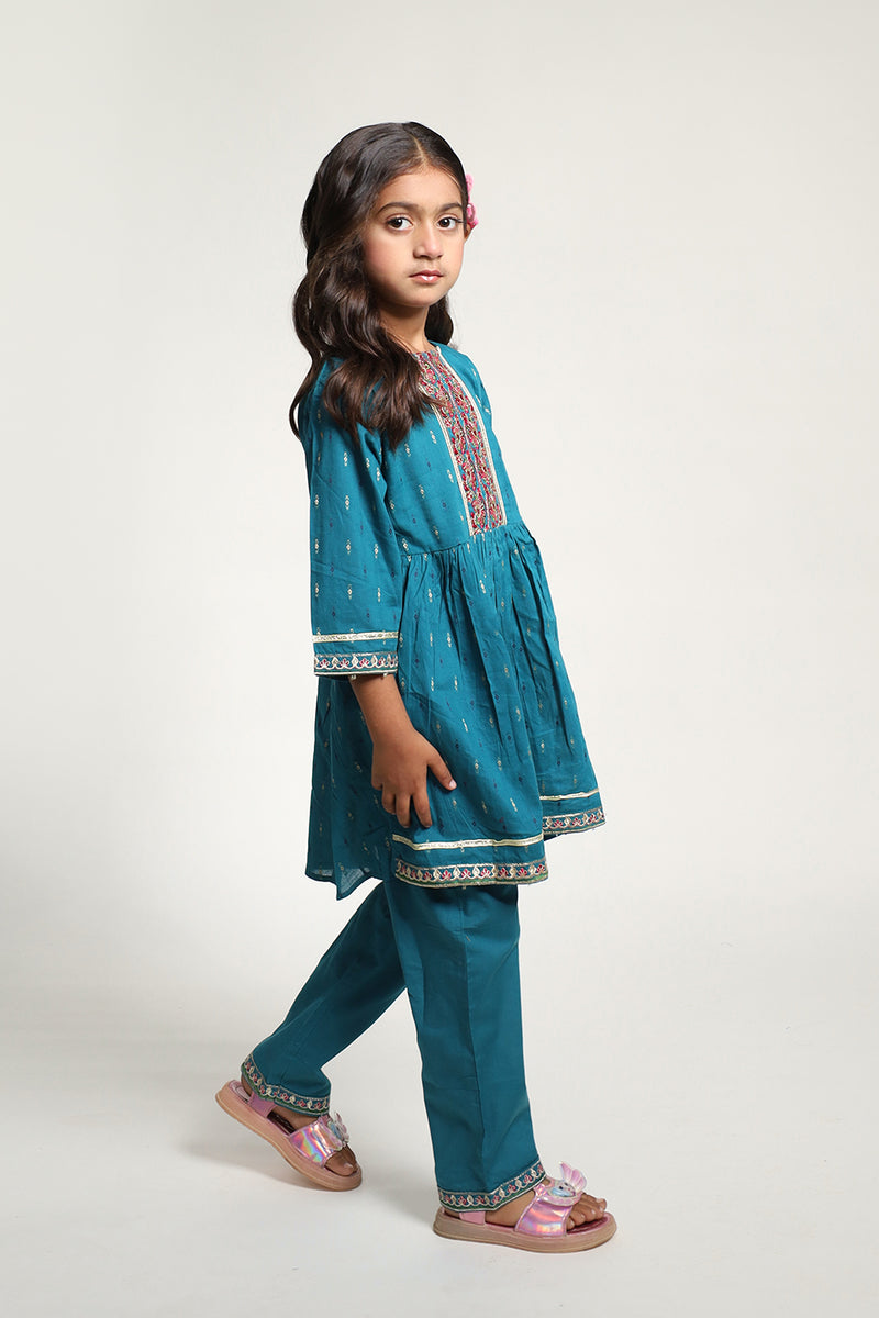 Teal Girls Eastern Shalwaar Kameez