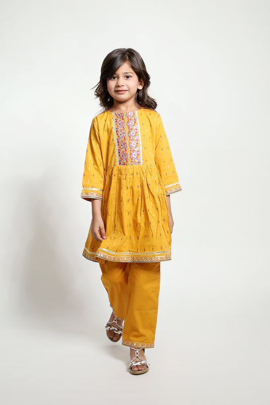 Mustard Girls Eastern Shalwaar Kameez