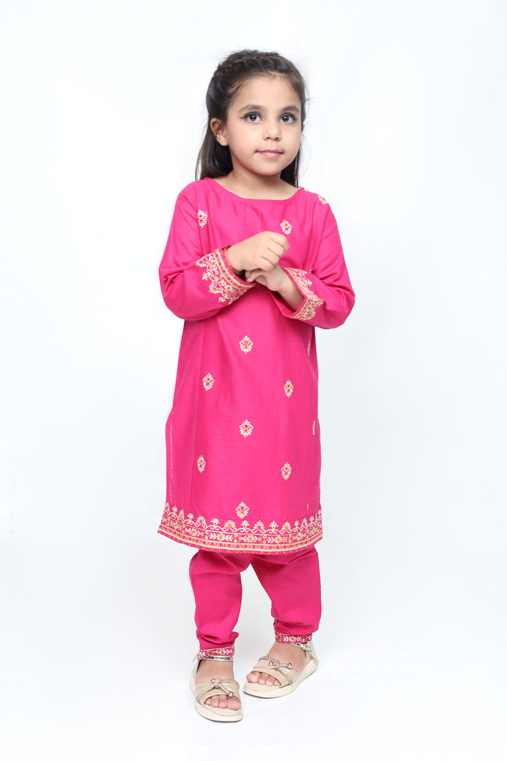 Pink Girls Eastern Shalwaar Kameez - Girls Eastern -  juniperkidz-5345.myshopify.com