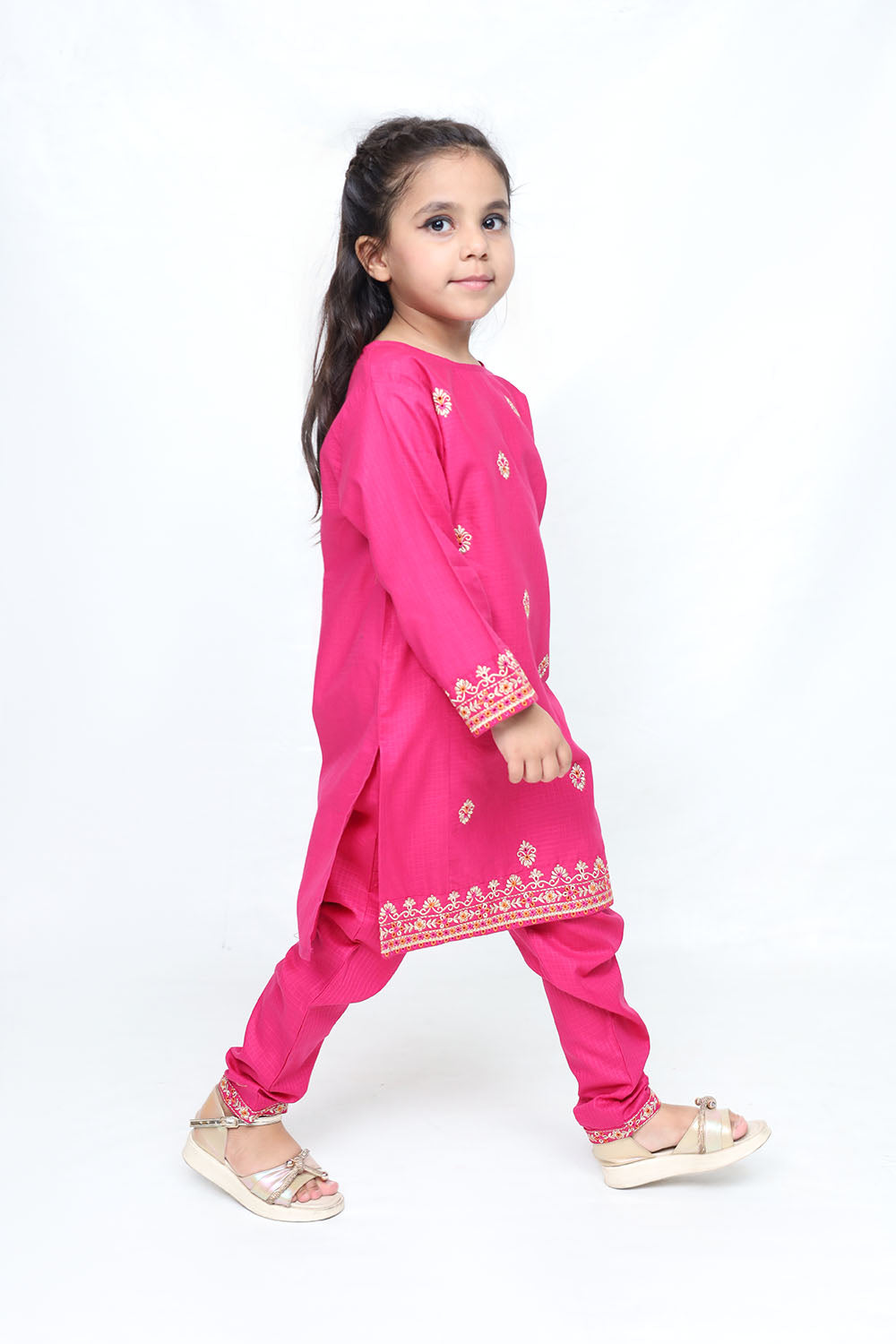 Pink Girls Eastern Shalwaar Kameez - Girls Eastern -  juniperkidz-5345.myshopify.com