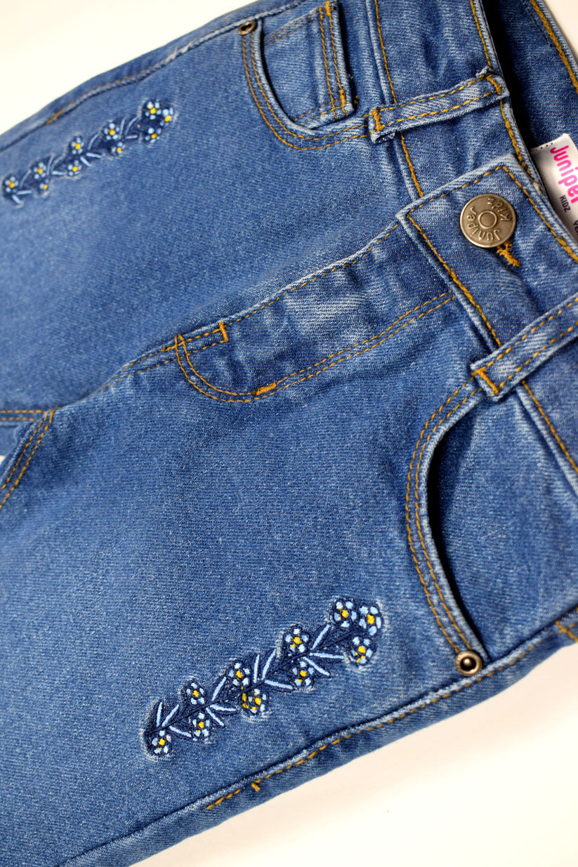 Girls Jeans - Mid Blue - Girl Pant -  juniperkidz-5345.myshopify.com