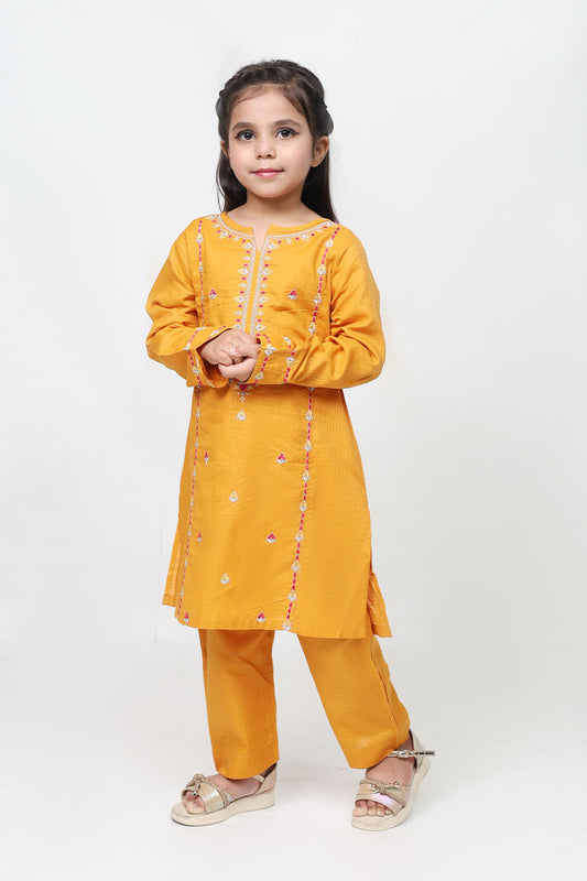 Orange Girls Eastern Shalwaar Kameez - Girls Eastern -  juniperkidz-5345.myshopify.com