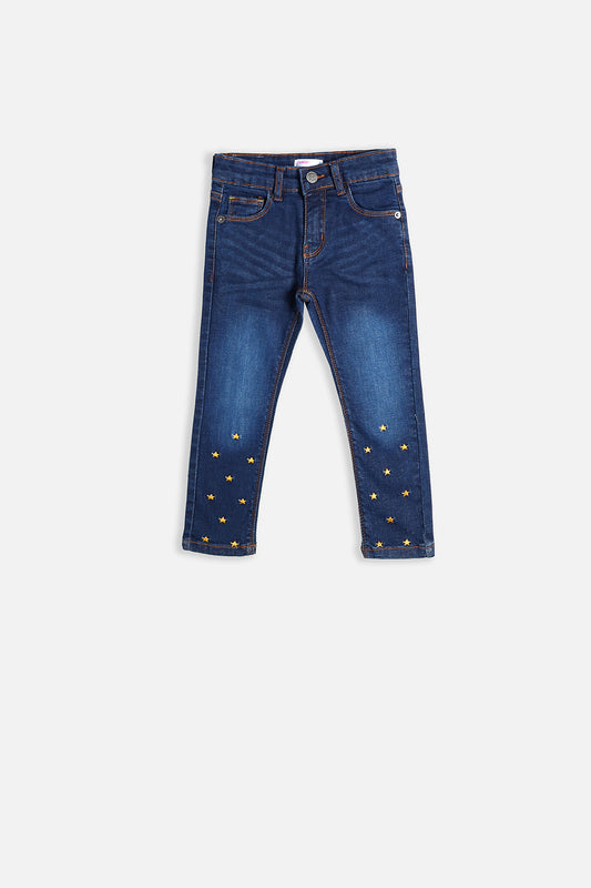 Denim Pant - Star - Girl Pant -  juniperkidz-5345.myshopify.com