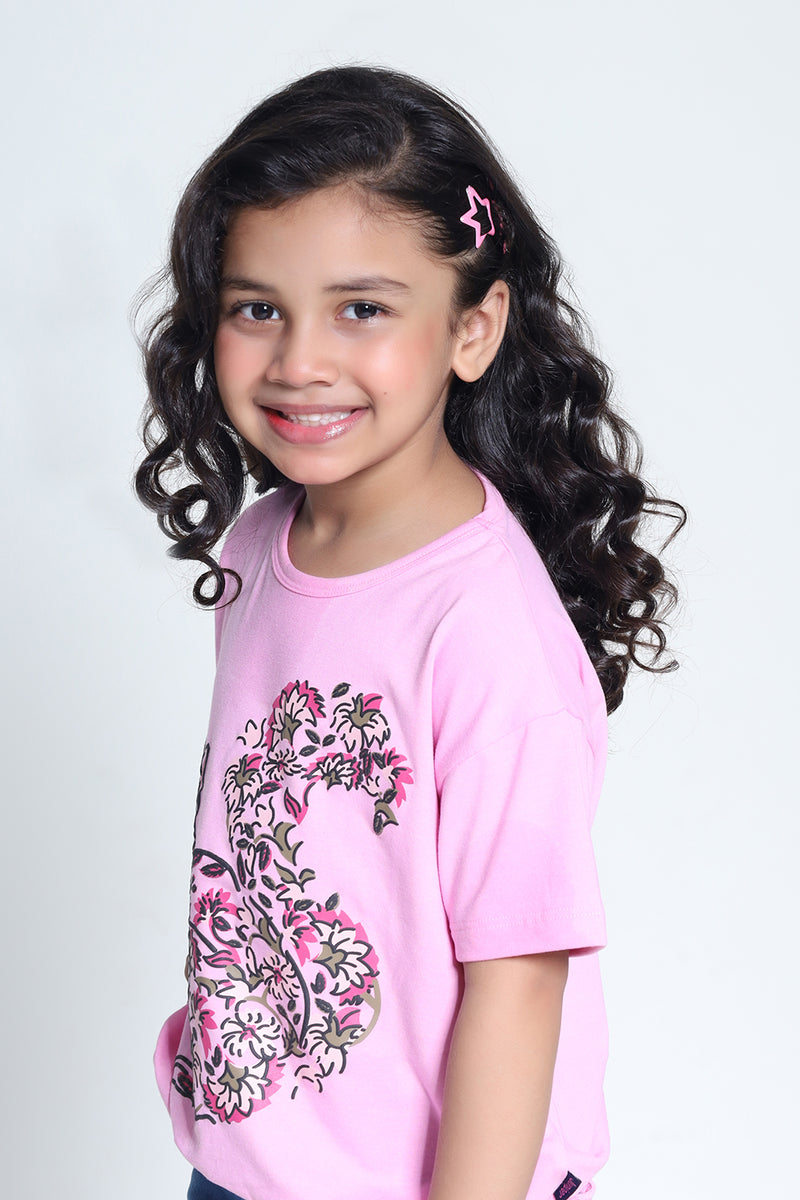 GIRLS FLORAL RABBIT TOP
