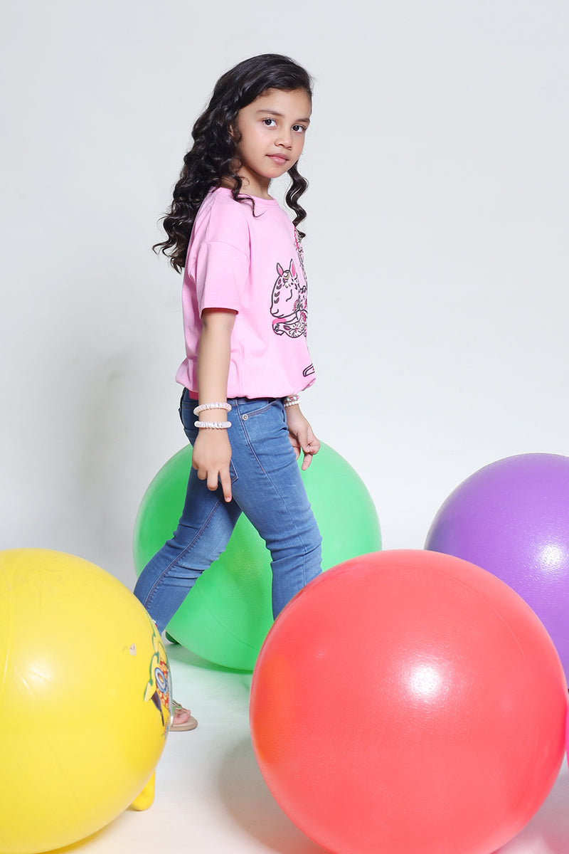GIRLS FLORAL RABBIT TOP