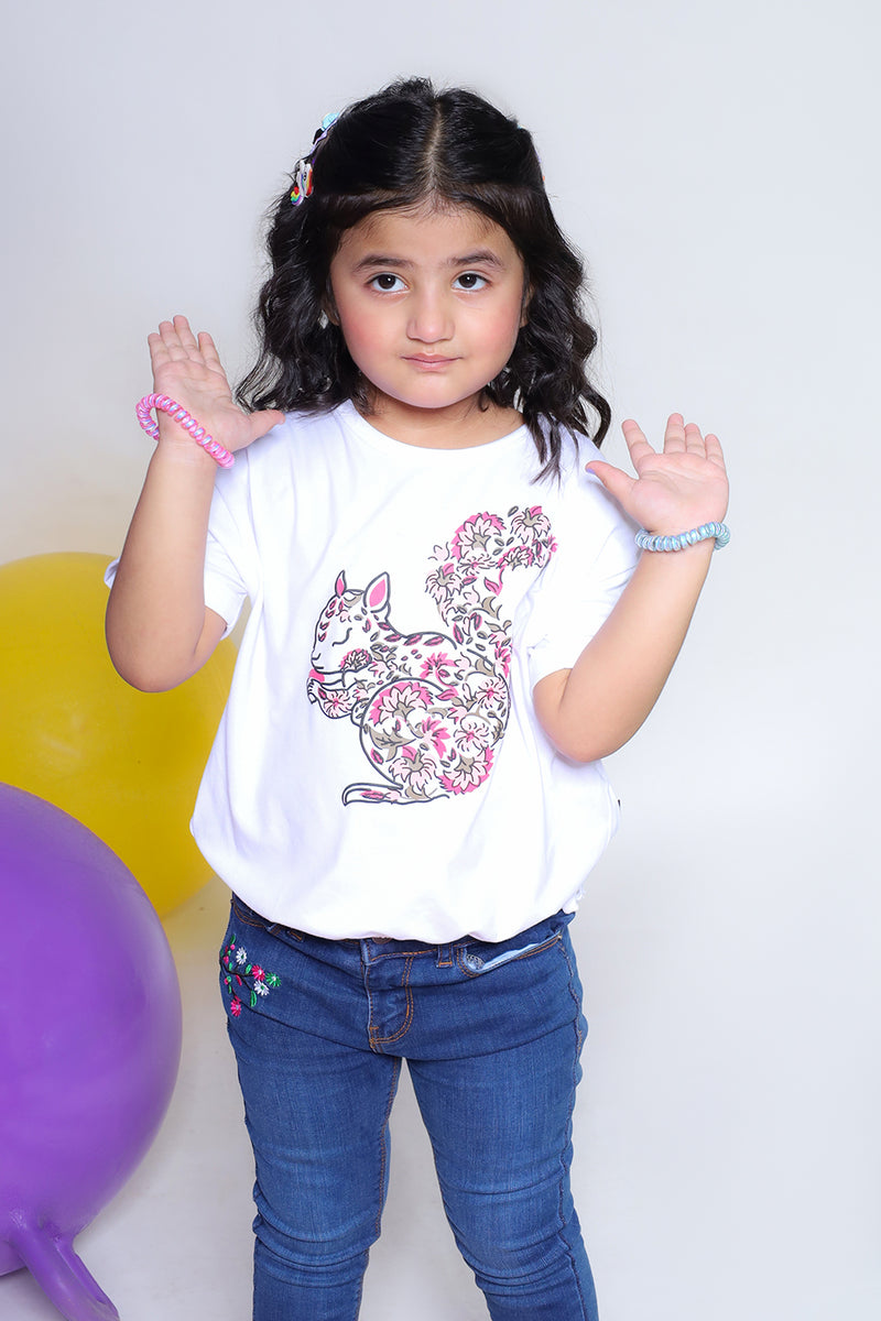 FLORAL RABBIT GIRL TOP
