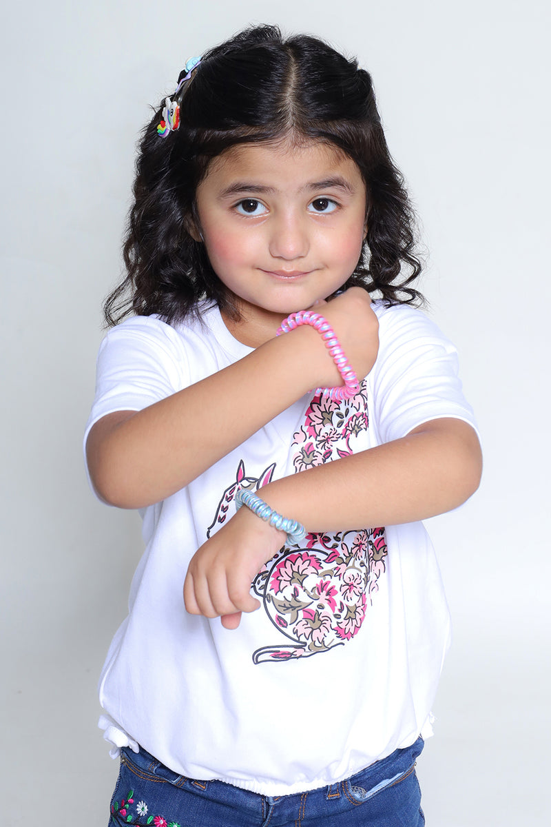 FLORAL RABBIT GIRL TOP