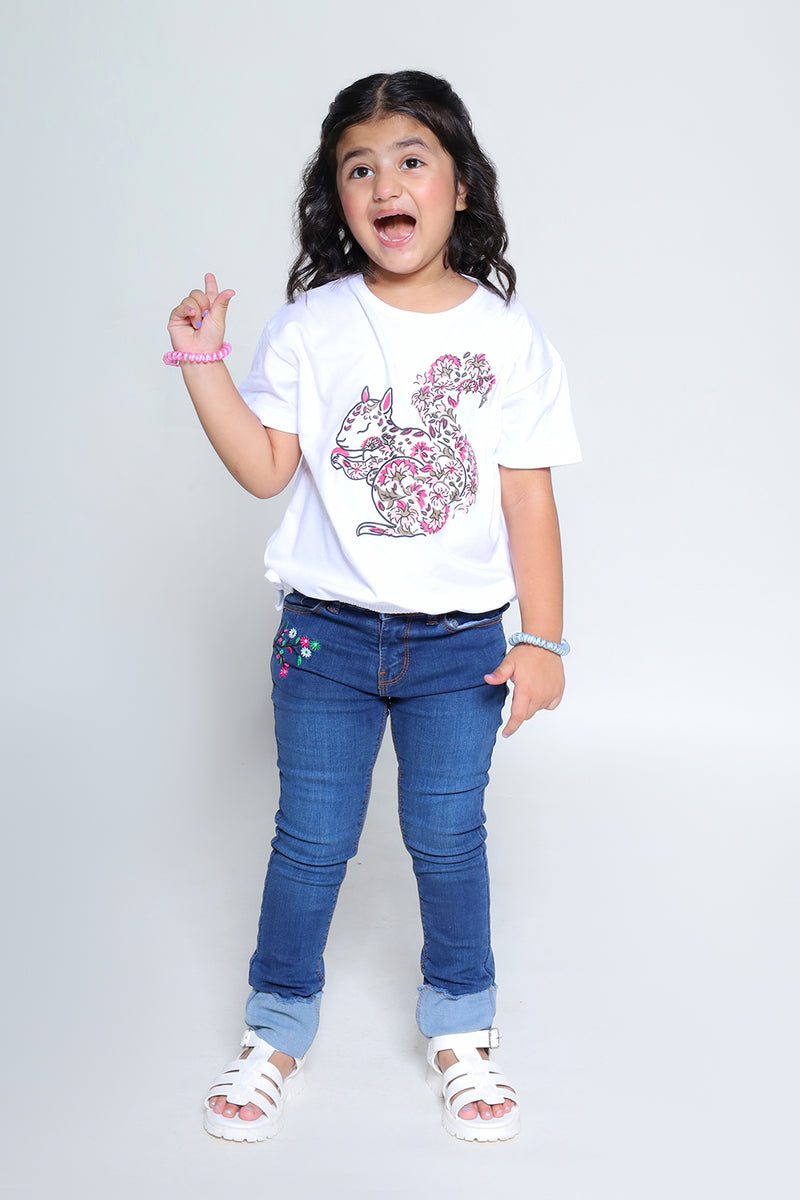 FLORAL RABBIT GIRL TOP