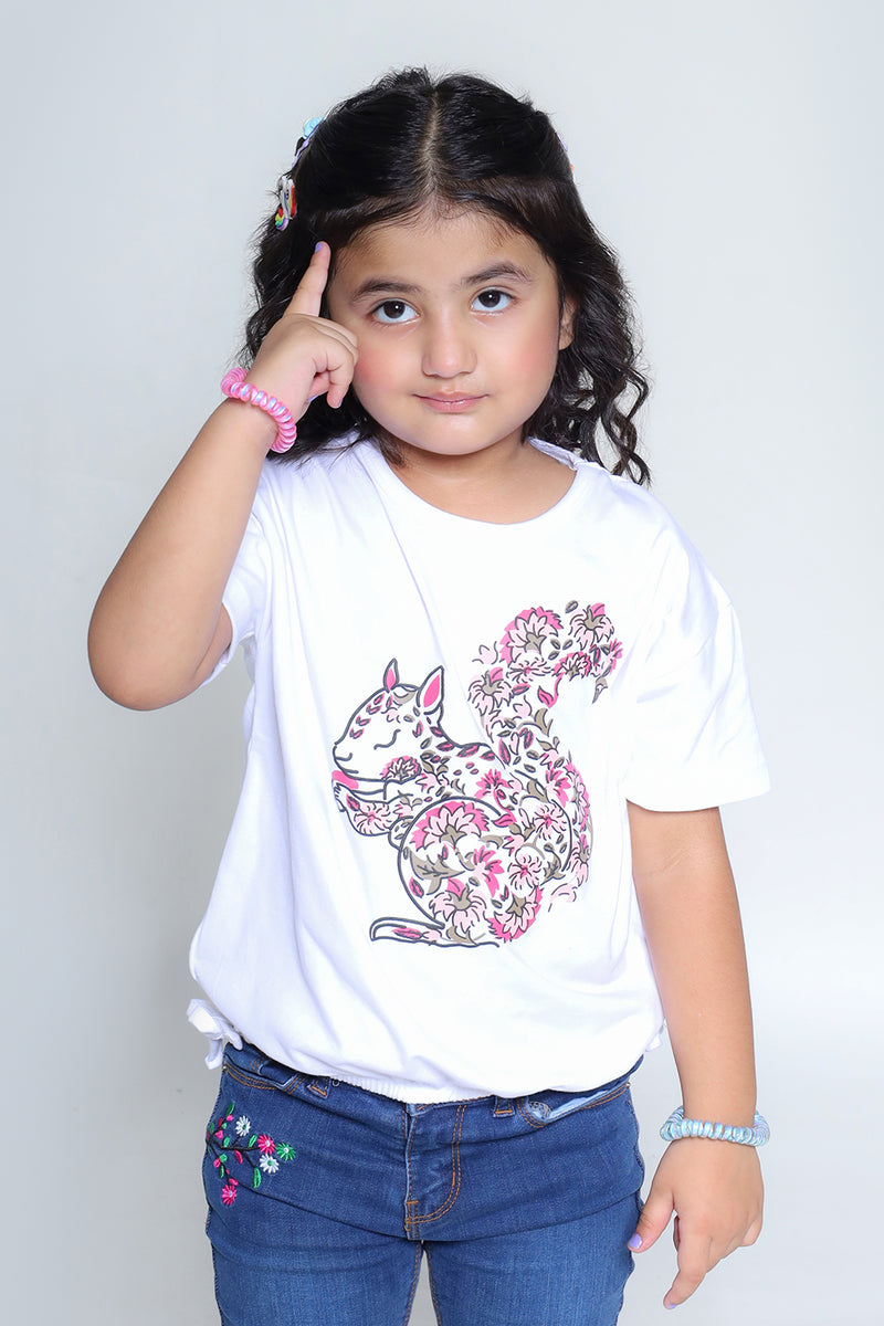 FLORAL RABBIT GIRL TOP