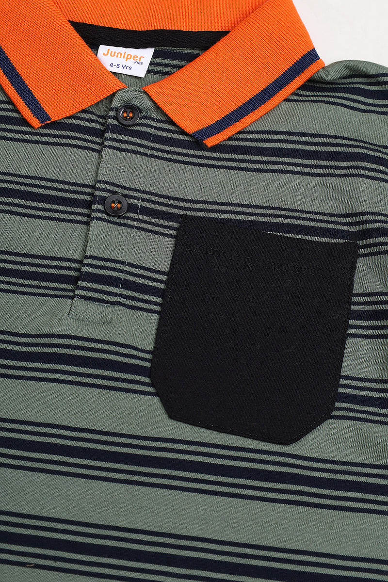 STRIPER POLO SHIRT