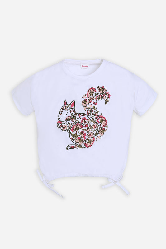 Girl Top - Floral Rabbit - Girl Top -  juniperkidz-5345.myshopify.com