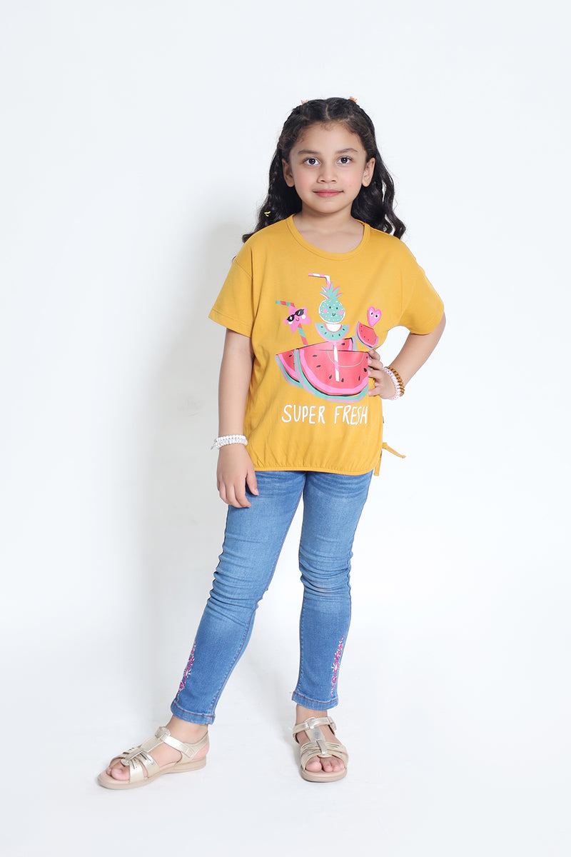 SUMMER - MUSTARD BOXY TOP - SUPER FRESH
