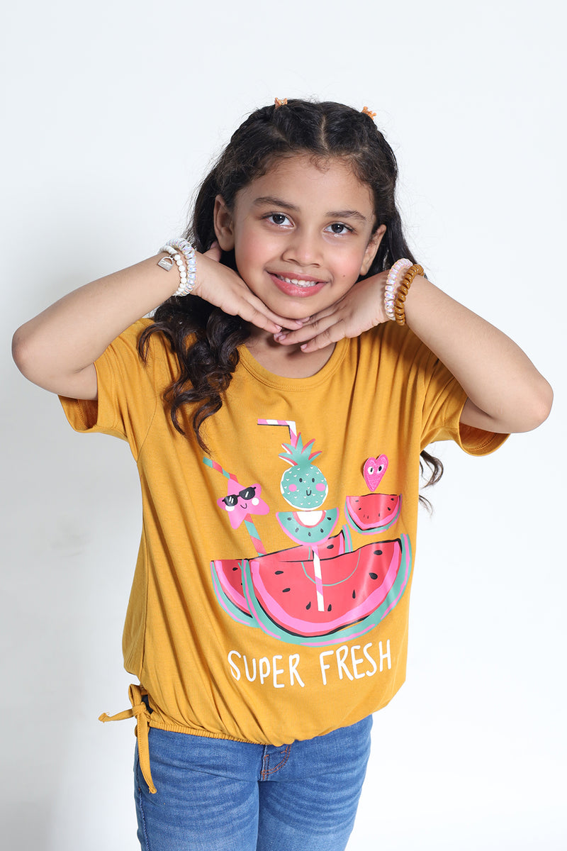 SUMMER - MUSTARD BOXY TOP - SUPER FRESH