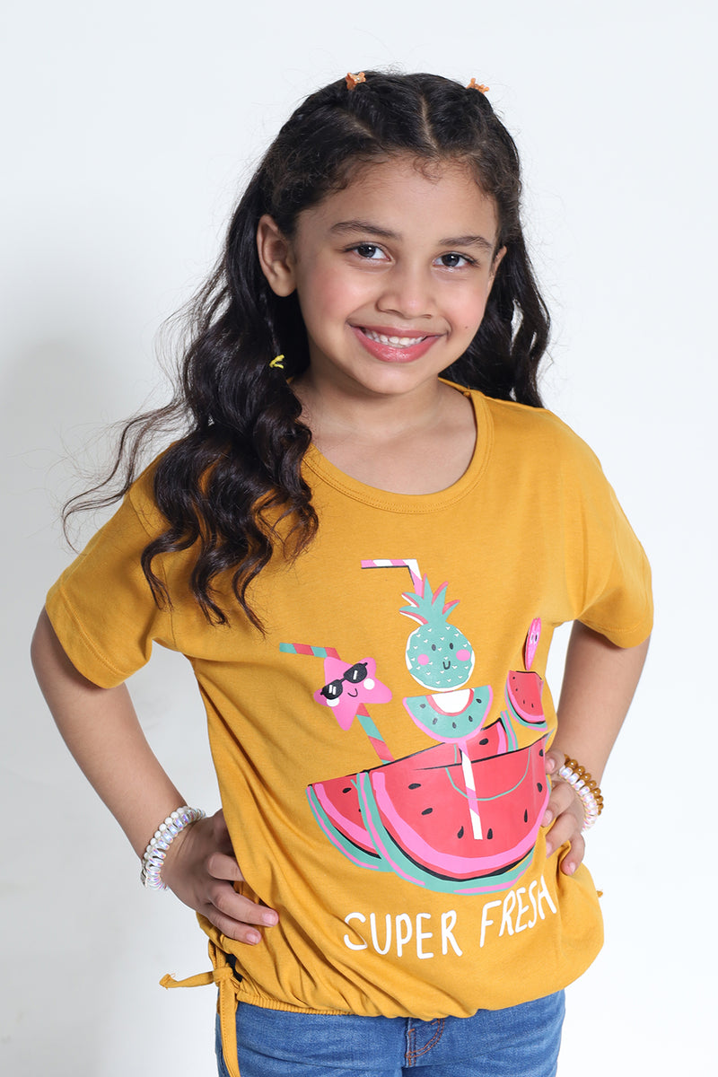 SUMMER - MUSTARD BOXY TOP - SUPER FRESH